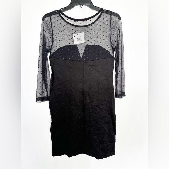NWT Fraiche by J Point D'esprit Trim Minidress Black - Picture 4 of 5